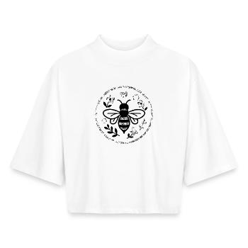Save the Bees - Natur Bienenmotiv - Boxy Frauen Recyceltes 1/2 Sleeved T-Shirt by Stanley/Stella - Weiß - Vorne - AI Model Female 172 dark (172cm)