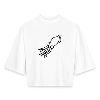 Tintenfisch - Boxy Frauen Recyceltes 1/2 Sleeved T-Shirt by Stanley/Stella - Weiß - Vorne - AI Model Female 172 dark (172cm)