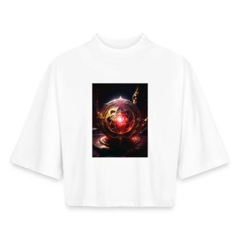 Root Chakra – Muladhara: Fire of the Earth - Boxy Women's Recycled 1/2 Sleeved T-Shirt by Stanley/Stella - white - Front - AI Model Female 172 dark (172cm)