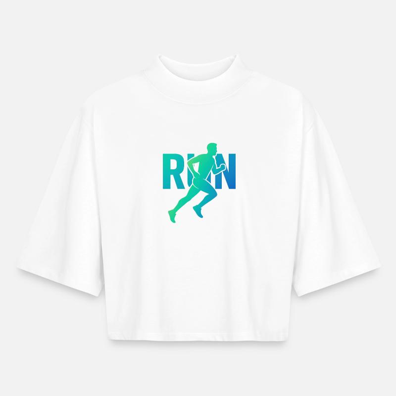Dynamic Runner RUN - Boxy Women's Recycled 1/2 Sleeved T-Shirt by Stanley/Stella - white