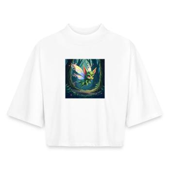 Forest Rainbow Dragon - Boxy Women's Recycled 1/2 Sleeved T-Shirt by Stanley/Stella - white - Front - AI Model Female 172 dark (172cm)