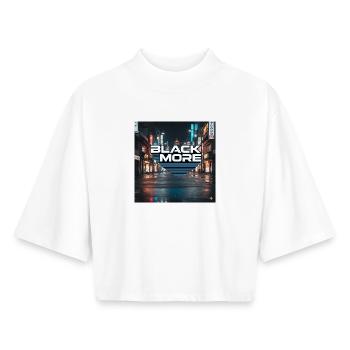 Black More Neon City Nachtdesign - Boxy Frauen Recyceltes 1/2 Sleeved T-Shirt by Stanley/Stella - Weiß - Vorne - AI Model Female 172 dark (172cm)