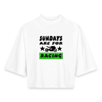 motorcycle - Boxy Women's Recycled 1/2 Sleeved T-Shirt by Stanley/Stella - white - Front - AI Model Female 172 dark (172cm)