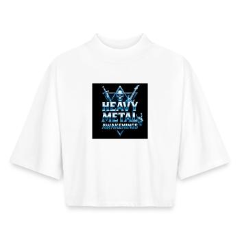 Heavy Metal Awakenings Schädelgitarre - Boxy Frauen Recyceltes 1/2 Sleeved T-Shirt by Stanley/Stella - Weiß - Vorne - AI Model Female 172 dark (172cm)