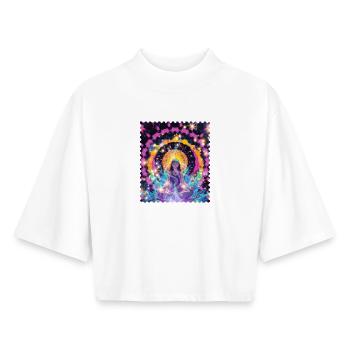 Mandala Meditation Aura - Boxy Women's Recycled 1/2 Sleeved T-Shirt by Stanley/Stella - white - Front - AI Model Female 172 dark (172cm)