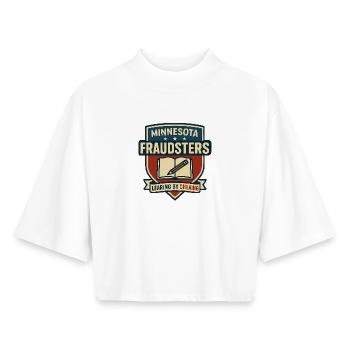 Minnesota Fraudsters Learing by Cheaing - Boxy Women's Recycled 1/2 Sleeved T-Shirt by Stanley/Stella - white - Front - AI Model Female 172 dark (172cm)