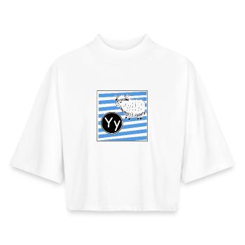 Y wie Yak - Boxy Frauen Recyceltes 1/2 Sleeved T-Shirt by Stanley/Stella - Weiß - Vorne - AI Model Female 172 dark (172cm)