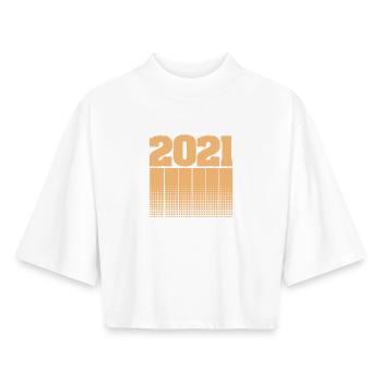 2021 2021 - Boxy Women's Recycled 1/2 Sleeved T-Shirt by Stanley/Stella - white - Front - AI Model Female 172 dark (172cm)