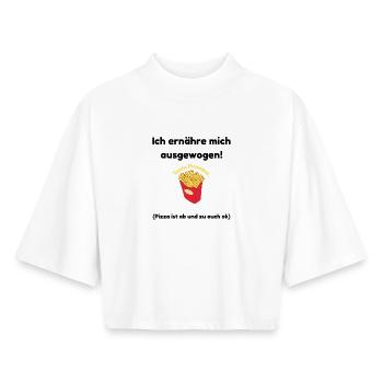 Team Fries – Funny Family Shirt - Boxy Women's Recycled 1/2 Sleeved T-Shirt by Stanley/Stella - white - Front - AI Model Female 172 dark (172cm)