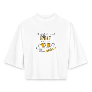 Noch ein Bier, bitte - Boxy Frauen Recyceltes 1/2 Sleeved T-Shirt by Stanley/Stella - Weiß - Vorne - AI Model Female 172 dark (172cm)