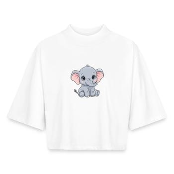 Kuscheliges Elefantenbaby Cartoon - Boxy Frauen Recyceltes 1/2 Sleeved T-Shirt by Stanley/Stella - Weiß - Vorne - AI Model Female 172 dark (172cm)