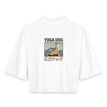 Yoga Dog - Boxy Frauen Recyceltes 1/2 Sleeved T-Shirt by Stanley/Stella - Weiß - Vorne - AI Model Female 172 dark (172cm)