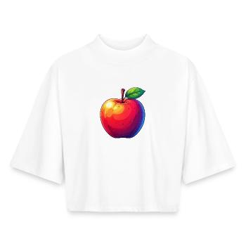 Apple - Boxy Women's Recycled 1/2 Sleeved T-Shirt by Stanley/Stella - white - Front - AI Model Female 172 dark (172cm)
