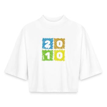 16th Birthday Colored Patches since 04/2010 - Boxy Women's Recycled 1/2 Sleeved T-Shirt by Stanley/Stella - white - Front - AI Model Female 172 dark (172cm)