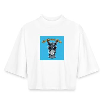 No Stress Club Donkey Cool - Boxy Women's Recycled 1/2 Sleeved T-Shirt by Stanley/Stella - white - Front - AI Model Female 172 dark (172cm)