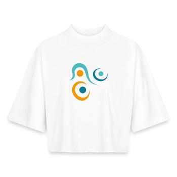 Yoga design_10 - Boxy Women's Recycled 1/2 Sleeved T-Shirt by Stanley/Stella - white - Front - AI Model Female 172 dark (172cm)