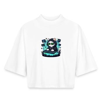 Chat-Hacker - Boxy Frauen Recyceltes 1/2 Sleeved T-Shirt by Stanley/Stella - Weiß - Vorne - AI Model Female 172 dark (172cm)