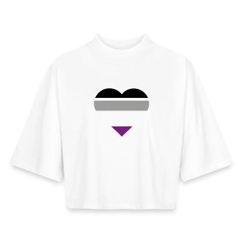 Pride Flag Heart · Asexual - Boxy Women's Recycled 1/2 Sleeved T-Shirt by Stanley/Stella - white - Front - AI Model Female 172 dark (172cm)