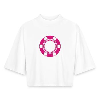 Casino coin - Boxy Women's Recycled 1/2 Sleeved T-Shirt by Stanley/Stella - white - Front - AI Model Female 172 dark (172cm)