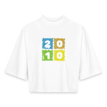 16. Geburtstag Farbige Patches since 06/2010 - Boxy Women's Recycled 1/2 Sleeved T-Shirt by Stanley/Stella - white - Front - AI Model Female 172 dark (172cm)