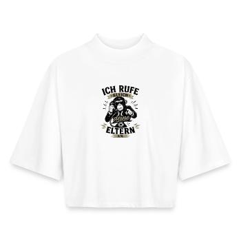 Ich rufe gleich deine Eltern an – Lustiger Spruch  - Boxy Frauen Recyceltes 1/2 Sleeved T-Shirt by Stanley/Stella - Weiß - Vorne - AI Model Female 172 dark (172cm)
