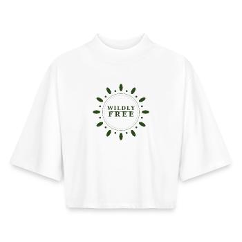 Wildly Free Wreath - Boxy Women's Recycled 1/2 Sleeved T-Shirt by Stanley/Stella - white - Front - AI Model Female 172 dark (172cm)