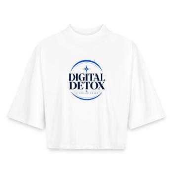 Réinitialisation numérique de la prime de la détox - T-shirt femme coupe boxy recyclé manches mi-longues Stanley/Stella - blanc - Devant - AI Model Female 172 dark (172cm)