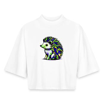 Igel - Boxy Frauen Recyceltes 1/2 Sleeved T-Shirt by Stanley/Stella - Weiß - Vorne - AI Model Female 172 dark (172cm)
