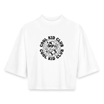 cool kids - Boxy Women's Recycled 1/2 Sleeved T-Shirt by Stanley/Stella - white - Front - AI Model Female 172 dark (172cm)