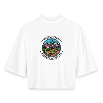 Mountain Path Cyclist Badge - Boxy Women's Recycled 1/2 Sleeved T-Shirt by Stanley/Stella - white - Front - AI Model Female 172 dark (172cm)