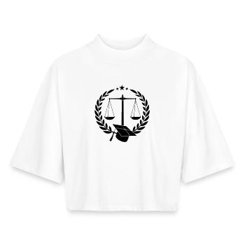 Schuppen gerade im Lorbeerkranz - Boxy Frauen Recyceltes 1/2 Sleeved T-Shirt by Stanley/Stella - Weiß - Vorne - AI Model Female 172 dark (172cm)