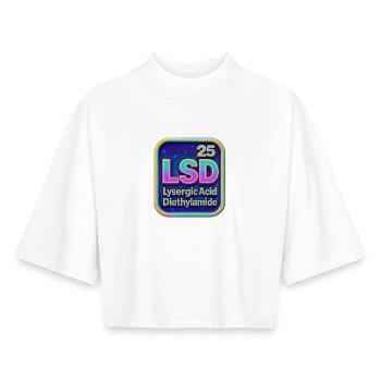 Neon Psychedelic Acid Retro - Boxy Women's Recycled 1/2 Sleeved T-Shirt by Stanley/Stella - white - Front - AI Model Female 172 dark (172cm)
