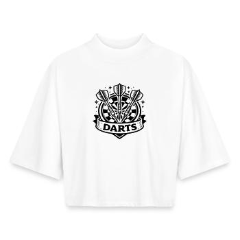 Cible de fléchettes sportives - T-shirt femme coupe boxy recyclé manches mi-longues Stanley/Stella - blanc - Devant - AI Model Female 172 dark (172cm)