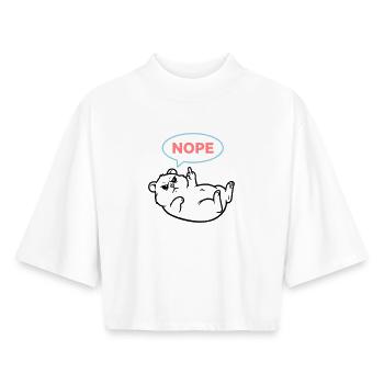 Hamster Nope Comic Speech Bubble - Boxy Women's Recycled 1/2 Sleeved T-Shirt by Stanley/Stella - white - Front - AI Model Female 172 dark (172cm)