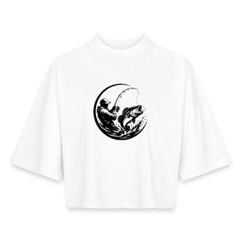 Angler - Boxy Frauen Recyceltes 1/2 Sleeved T-Shirt by Stanley/Stella - Weiß - Vorne - AI Model Female 172 dark (172cm)