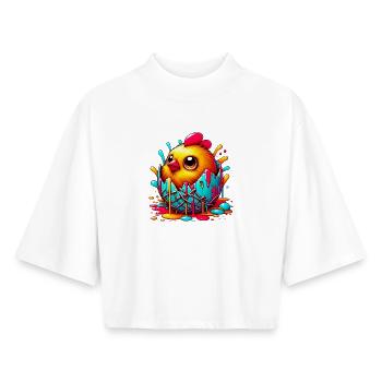Chick - Boxy Women's Recycled 1/2 Sleeved T-Shirt by Stanley/Stella - white - Front - AI Model Female 172 dark (172cm)