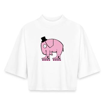 Pink Elephant - Boxy Women's Recycled 1/2 Sleeved T-Shirt by Stanley/Stella - white - Front - AI Model Female 172 dark (172cm)