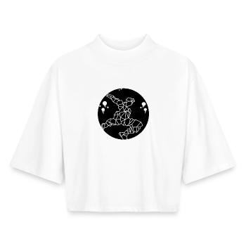 Sport - noir - T-shirt femme coupe boxy recyclé manches mi-longues Stanley/Stella - blanc - Devant - AI Model Female 172 dark (172cm)