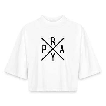 beten - Boxy Frauen Recyceltes 1/2 Sleeved T-Shirt by Stanley/Stella - Weiß - Vorne - AI Model Female 172 dark (172cm)