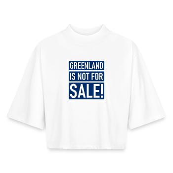 Le Groenland n’est pas à vendre - Groenland - Danemark - T-shirt femme coupe boxy recyclé manches mi-longues Stanley/Stella - blanc - Devant - AI Model Female 172 dark (172cm)