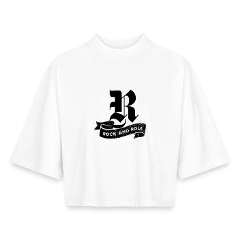 Rock'n'Roll-Kippentext - Boxy Frauen Recyceltes 1/2 Sleeved T-Shirt by Stanley/Stella - Weiß - Vorne - AI Model Female 172 dark (172cm)