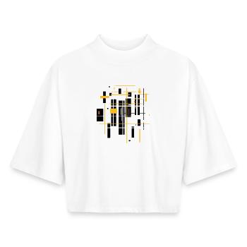 Architecture minimaliste - T-shirt femme coupe boxy recyclé manches mi-longues Stanley/Stella - blanc - Devant - AI Model Female 172 dark (172cm)
