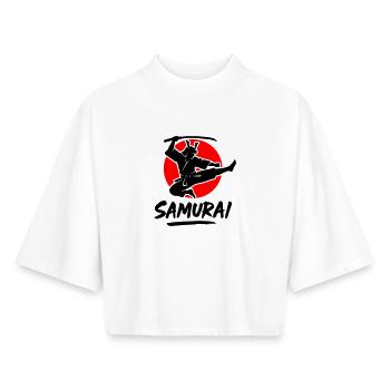 Samurai - Boxy Women's Recycled 1/2 Sleeved T-Shirt by Stanley/Stella - white - Front - AI Model Female 172 dark (172cm)