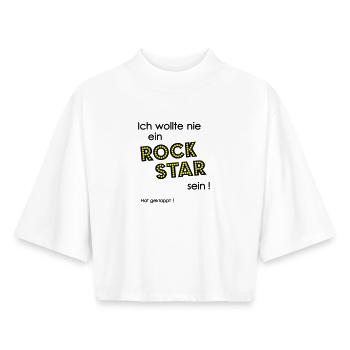 Rock Star  - Boxy Frauen Recyceltes 1/2 Sleeved T-Shirt by Stanley/Stella - Weiß - Vorne - AI Model Female 172 dark (172cm)