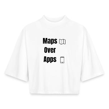 Maps Over Apps – Travel Shirt - Boxy Women's Recycled 1/2 Sleeved T-Shirt by Stanley/Stella - white - Front - AI Model Female 172 dark (172cm)