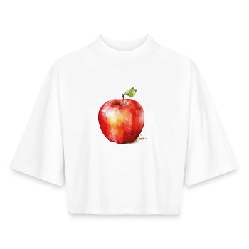 Watercolor Apple Fresh Shades - Boxy Women's Recycled 1/2 Sleeved T-Shirt by Stanley/Stella - white - Front - AI Model Female 172 dark (172cm)