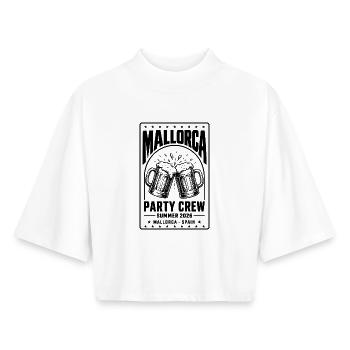 Mallorca 2026 Party Crew Summer Malle 2026 - Boxy Women's Recycled 1/2 Sleeved T-Shirt by Stanley/Stella - white - Front - AI Model Female 172 dark (172cm)