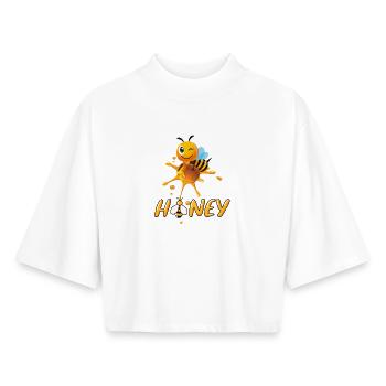 Biene, Bienenstock, Imker - Boxy Frauen Recyceltes 1/2 Sleeved T-Shirt by Stanley/Stella - Weiß - Vorne - AI Model Female 172 dark (172cm)