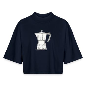 Mocca Espresso Maker - Boxy Women's Recycled 1/2 Sleeved T-Shirt by Stanley/Stella - navy - Front - AI Model Female 172 light (172cm)
