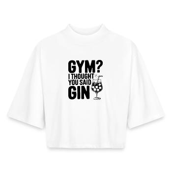 Gym or Gin? Funny Quote - Boxy Women's Recycled 1/2 Sleeved T-Shirt by Stanley/Stella - white - Front - AI Model Female 172 dark (172cm)